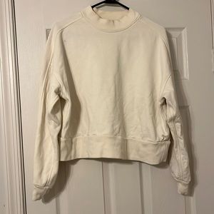 Bone white medium organic cotton Everlane cropped sweatshirt, women’s medium